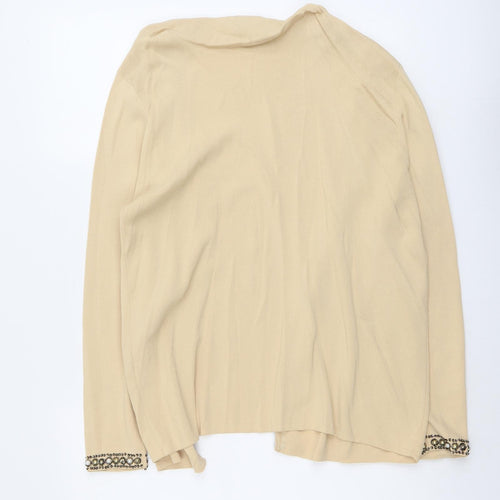 Casamia Womens Beige V-Neck Viscose Cardigan Jumper Size M