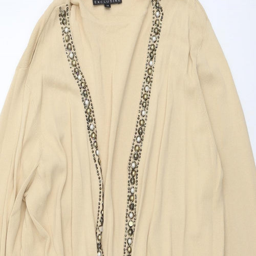 Casamia Womens Beige V-Neck Viscose Cardigan Jumper Size M