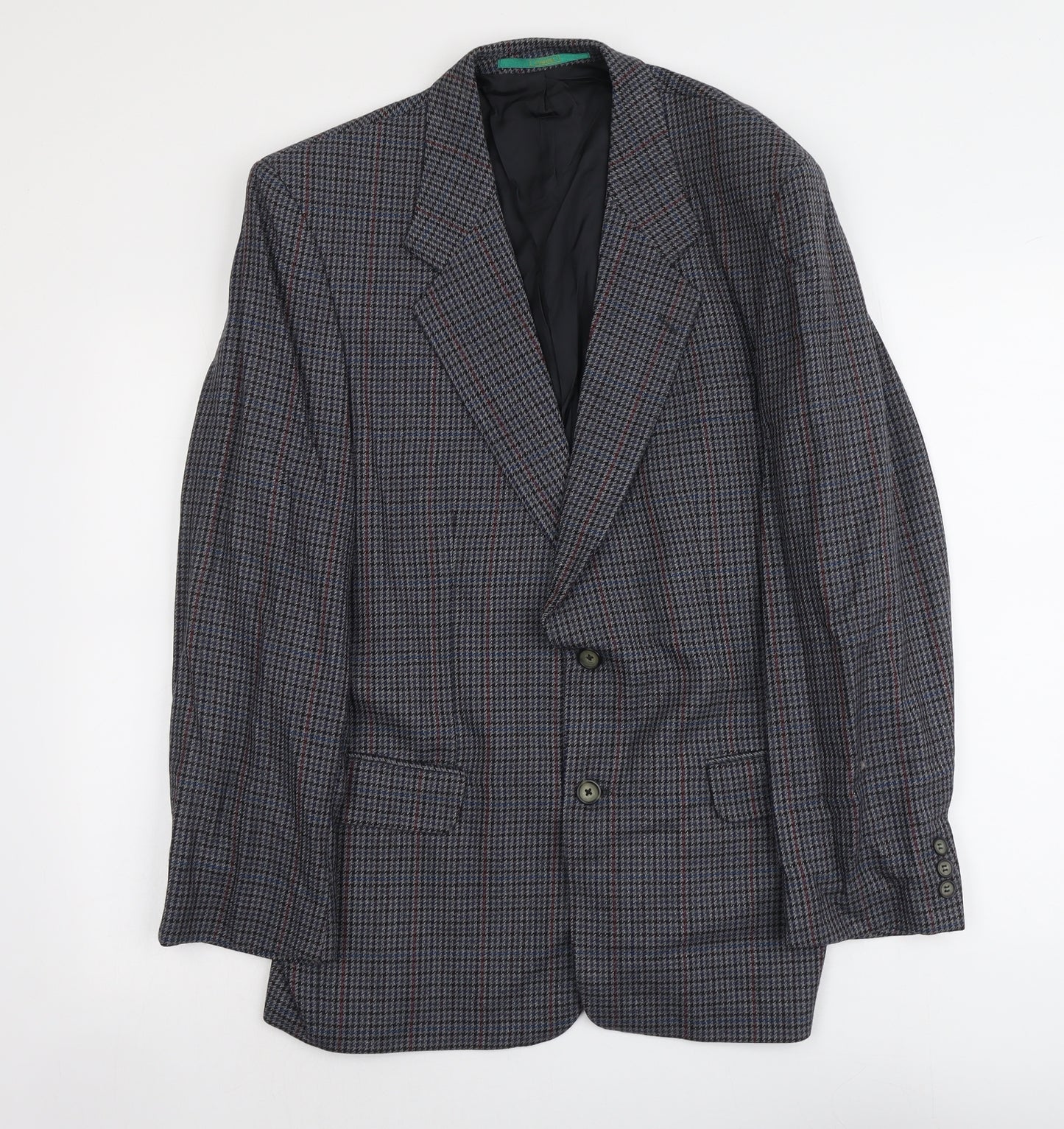 C&A Mens Blue Geometric Wool Jacket Blazer Size M Regular