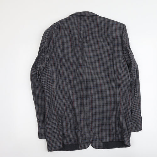 C&A Mens Blue Geometric Wool Jacket Blazer Size M Regular