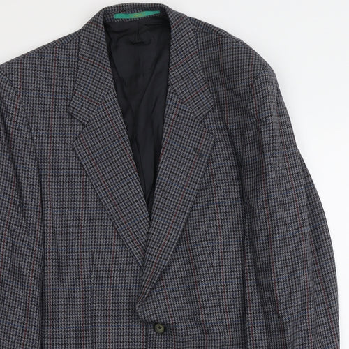 C&A Mens Blue Geometric Wool Jacket Blazer Size M Regular