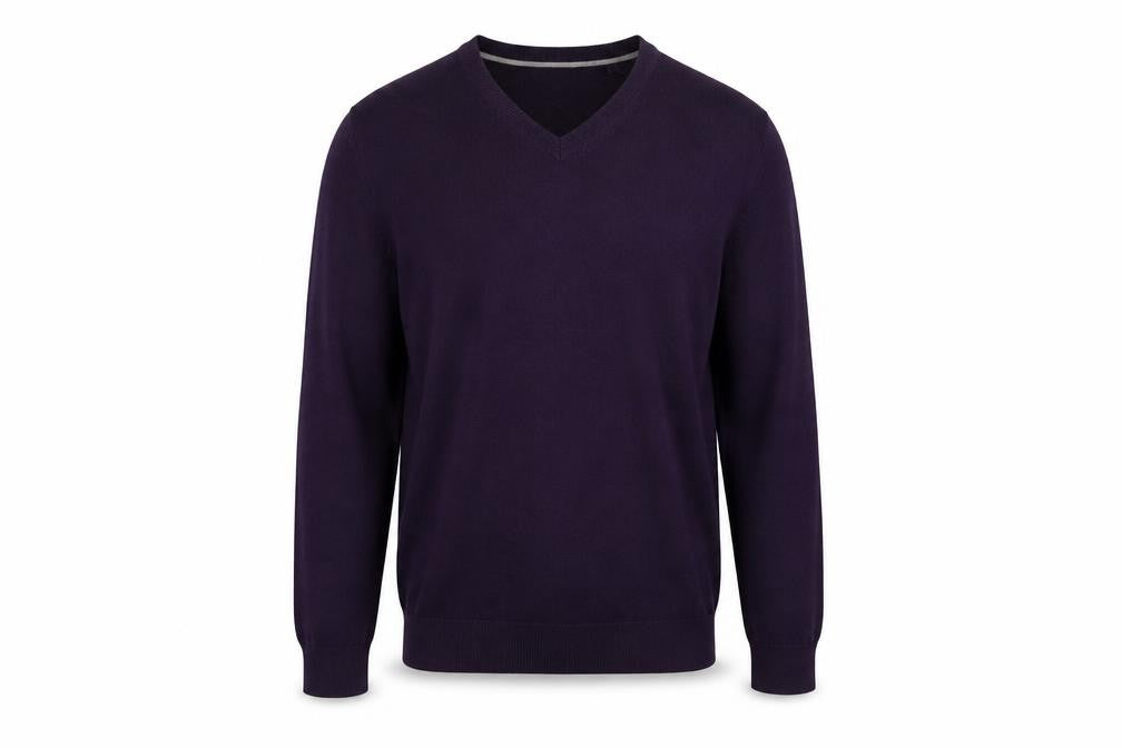 Burton Mens Purple V-Neck Cotton Pullover Jumper Size S Long Sleeve