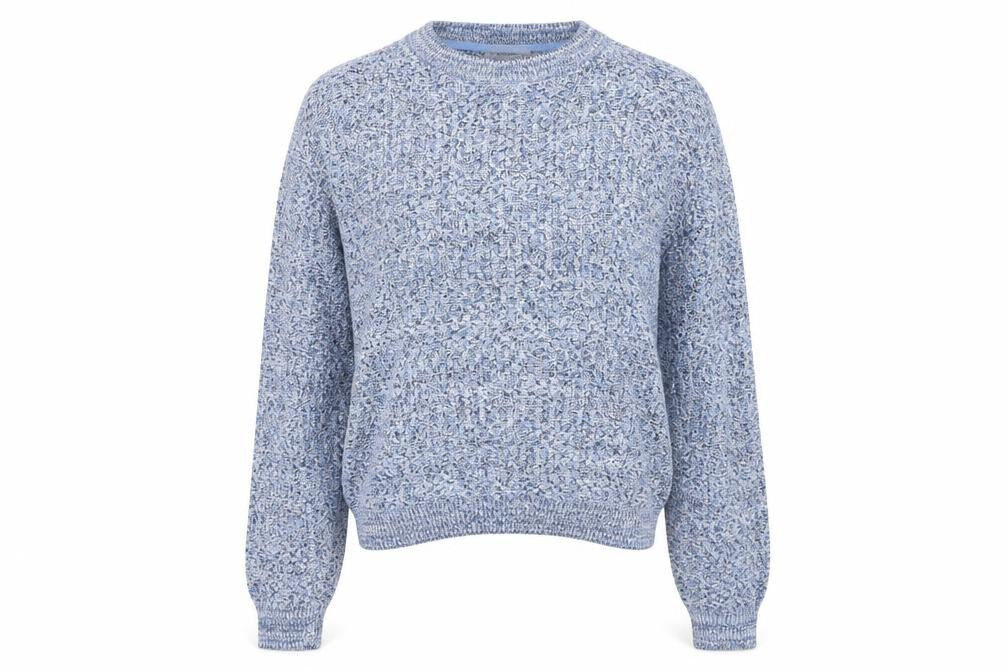 Frederik Anderson Womens Blue Round Neck Cotton Pullover Jumper Size M