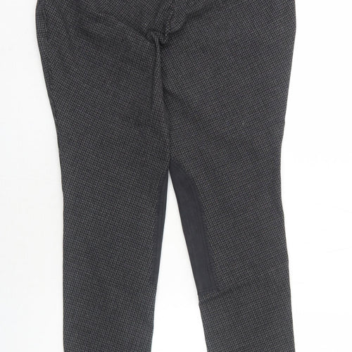Harry Hall Womens Black Check Polyester Trousers Size 32 in Regular Zip - Jodhpurs