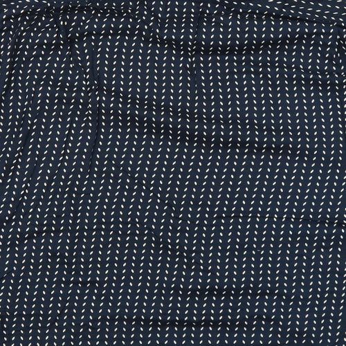 NEXT Mens Blue Geometric Viscose Button-Up Size M Collared Button