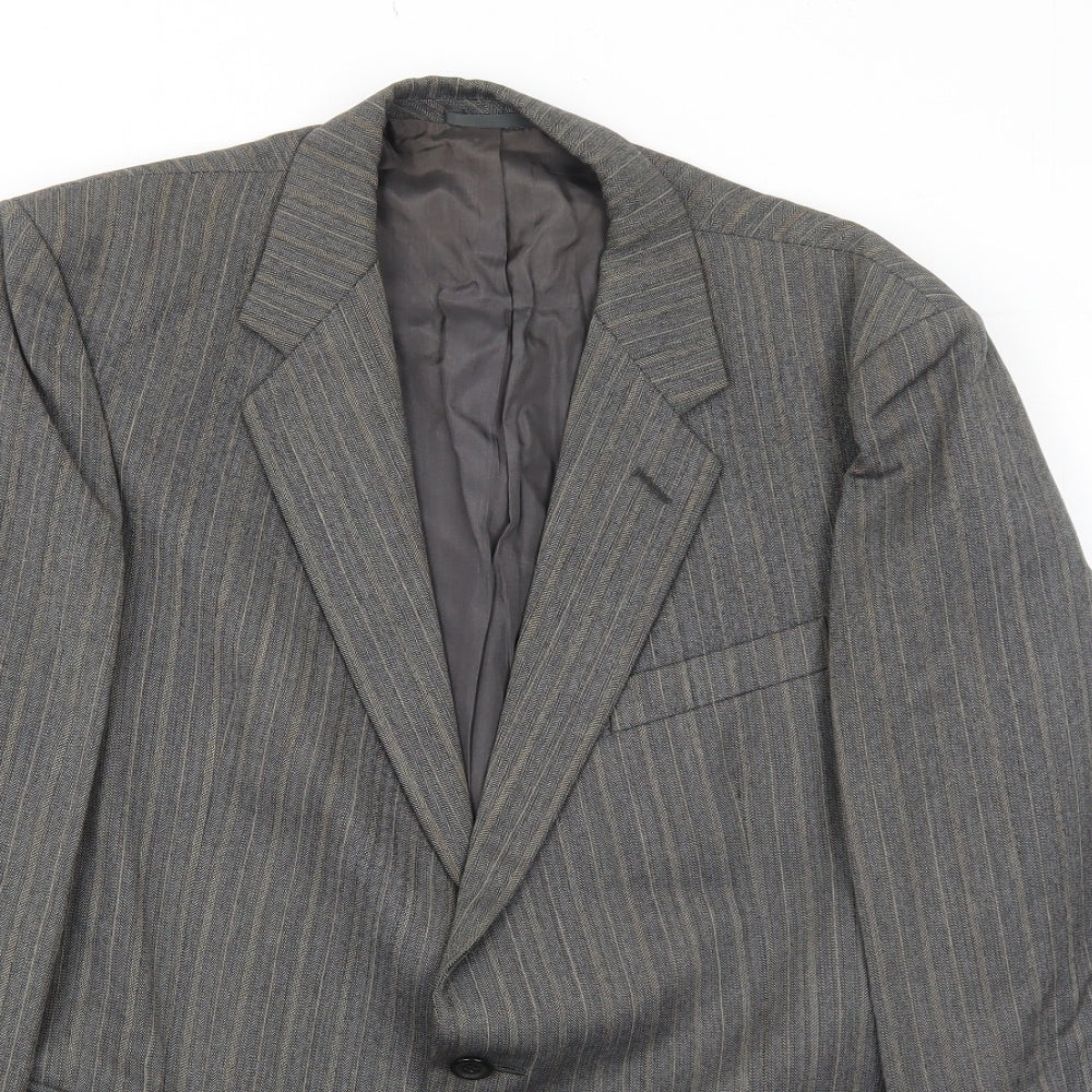Austin Reed Mens Grey Striped Wool Jacket Suit Jacket Size 42 Regular