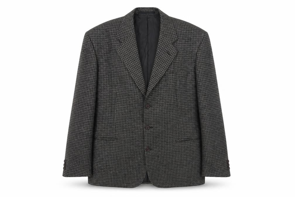 Next Mens Black Geometric Wool Jacket Suit Jacket Size 44 Regular
