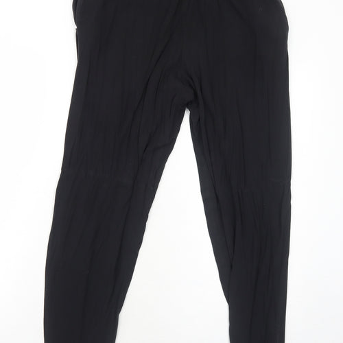 Capsule Womens Black Viscose Jogger Trousers Size 12 Regular - Elastic Waist