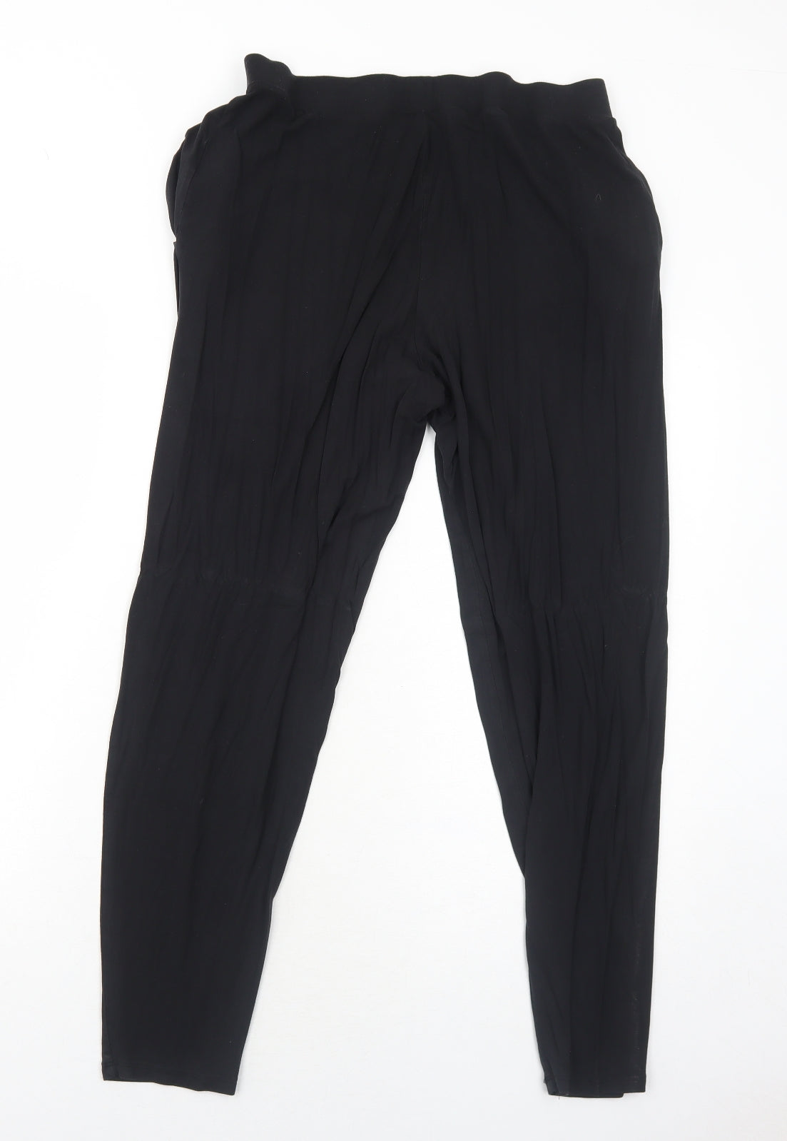 Capsule Womens Black Viscose Jogger Trousers Size 12 Regular - Elastic Waist