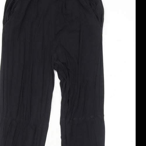 Capsule Womens Black Viscose Jogger Trousers Size 12 Regular - Elastic Waist