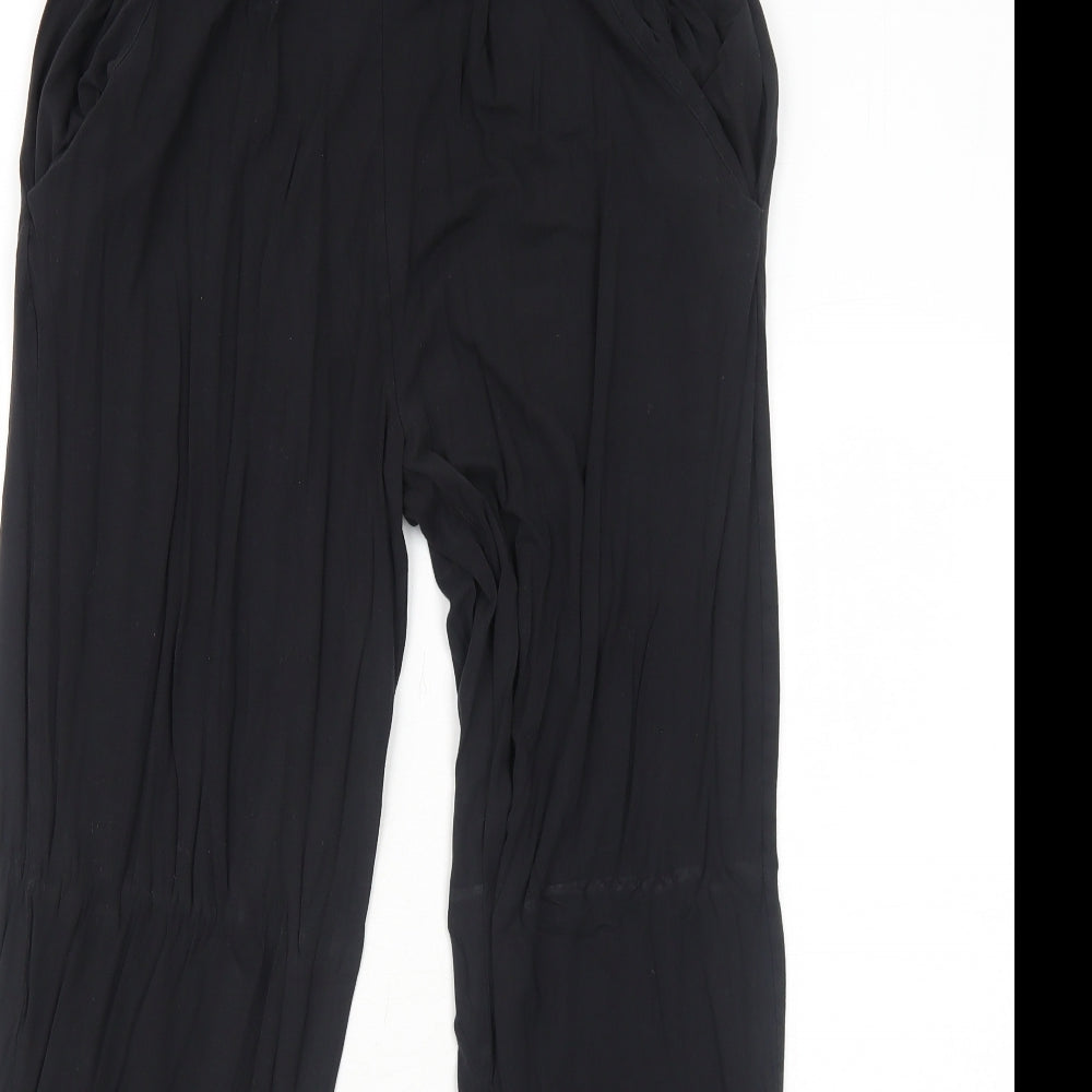 Capsule Womens Black Viscose Jogger Trousers Size 12 Regular - Elastic Waist
