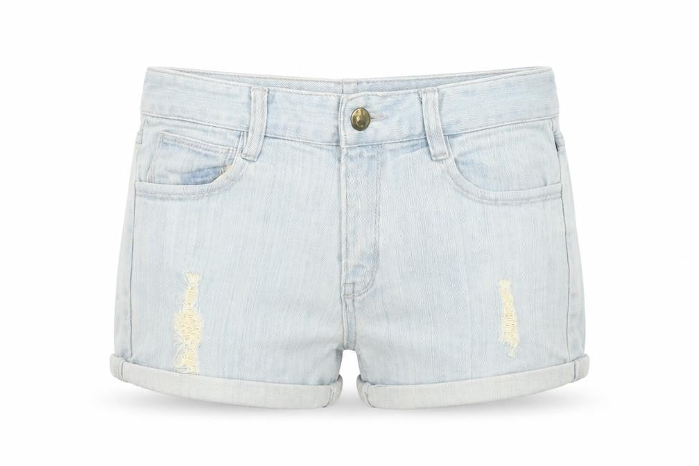 FC Jeans Womens Blue Cotton Hot Pants Shorts Size 30 in Regular Zip