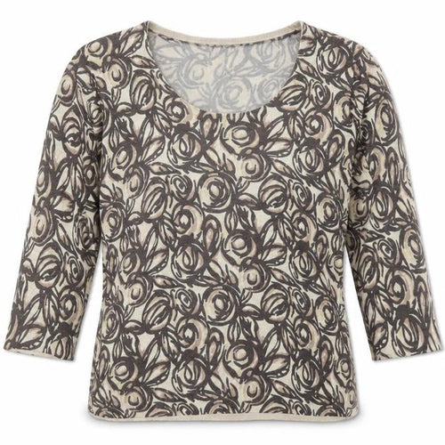Alex & Co. Womens Brown Round Neck Geometric Viscose Pullover Jumper Size 12
