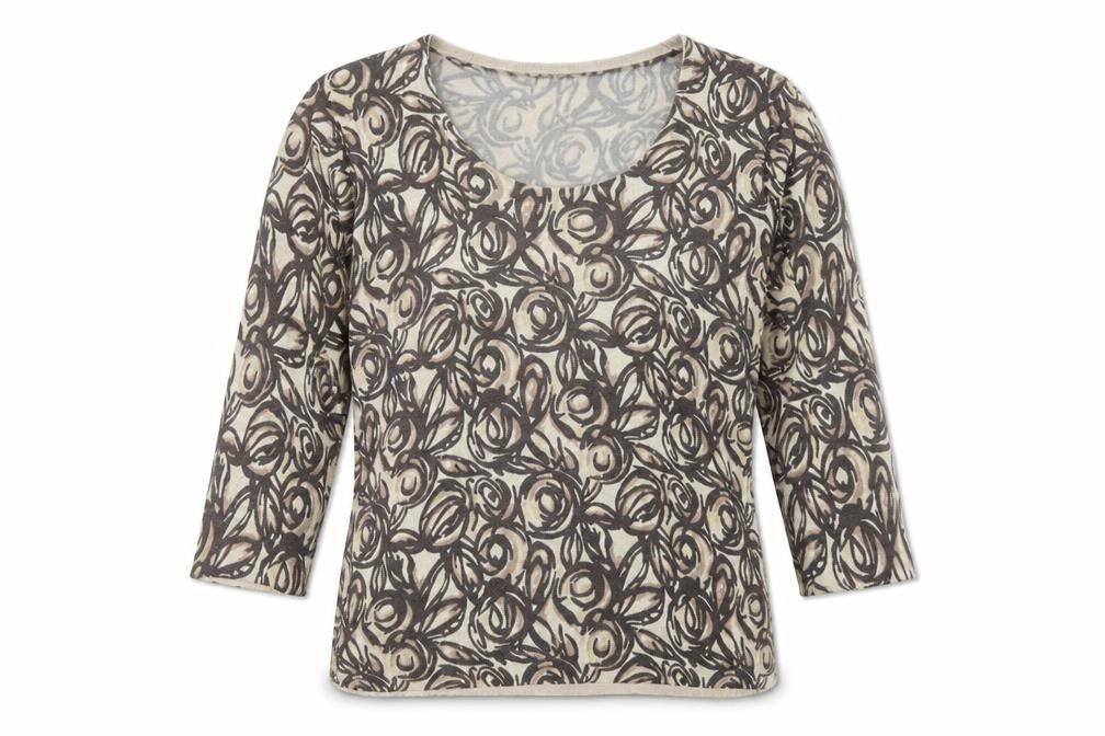 Alex & Co. Womens Brown Round Neck Geometric Viscose Pullover Jumper Size 12
