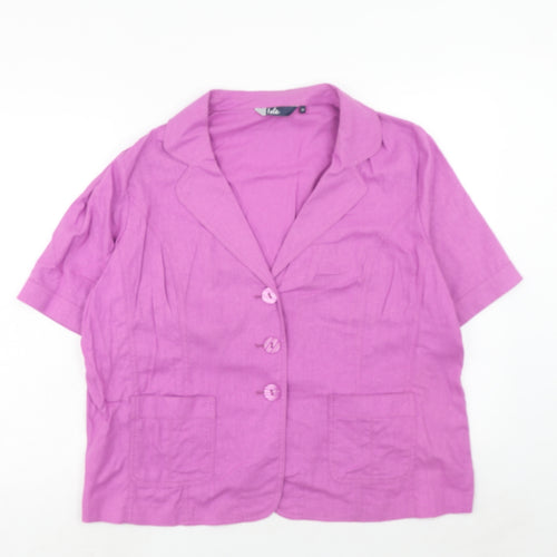 EWM Womens Purple Jacket Blazer Size 22 Button
