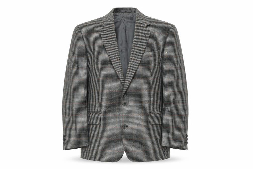 Burton Mens Grey Geometric Wool Jacket Suit Jacket Size 42 Regular