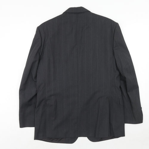 Time & Co Mens Grey Striped Polyester Jacket Suit Jacket Size 40 Regular