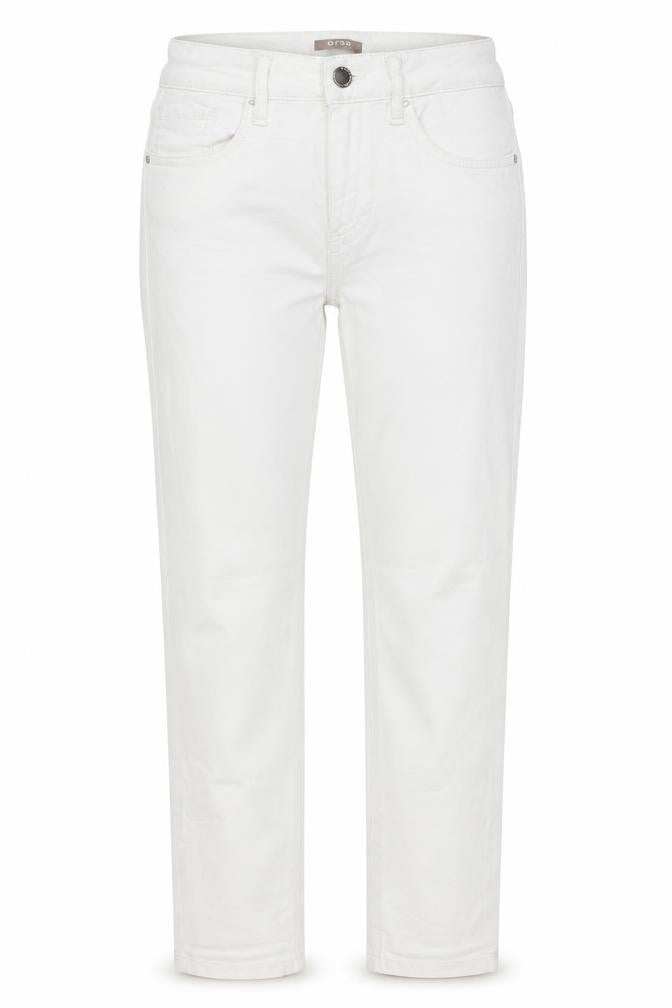 ORSAY Womens White Cotton Straight Jeans Size 6 Regular Zip