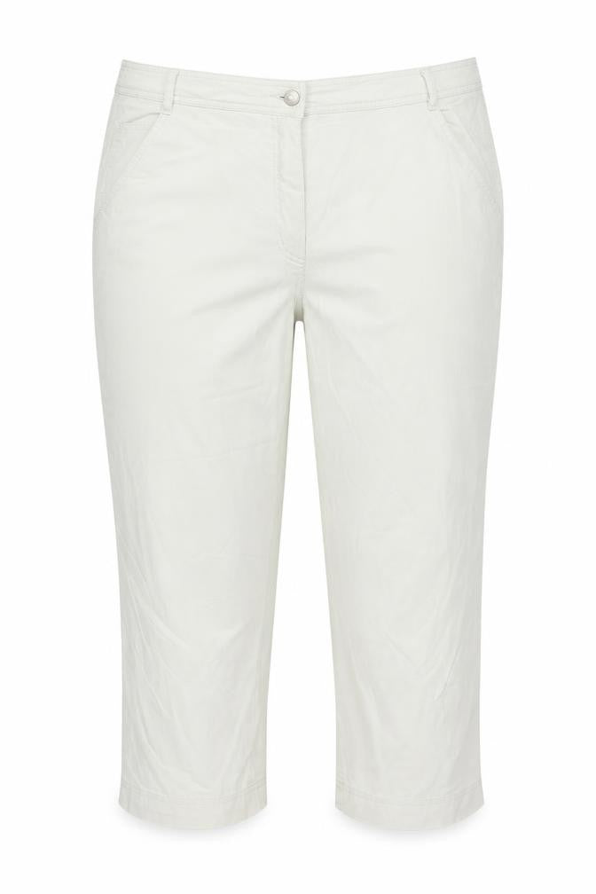 Bianca Womens Ivory Polyester Cropped Trousers Size 18 Regular Zip