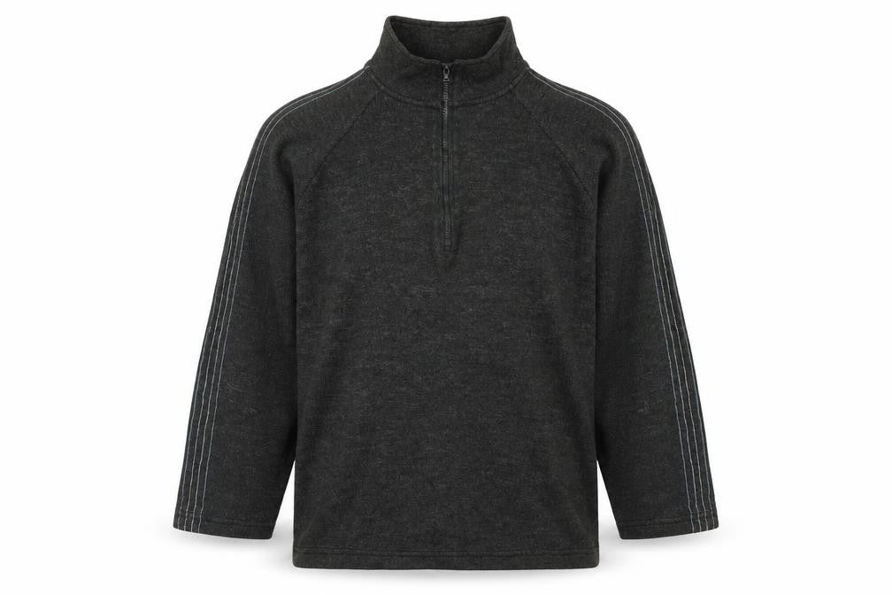 Front view of West Rock men’s grey cotton pullover sweatshirt, size M