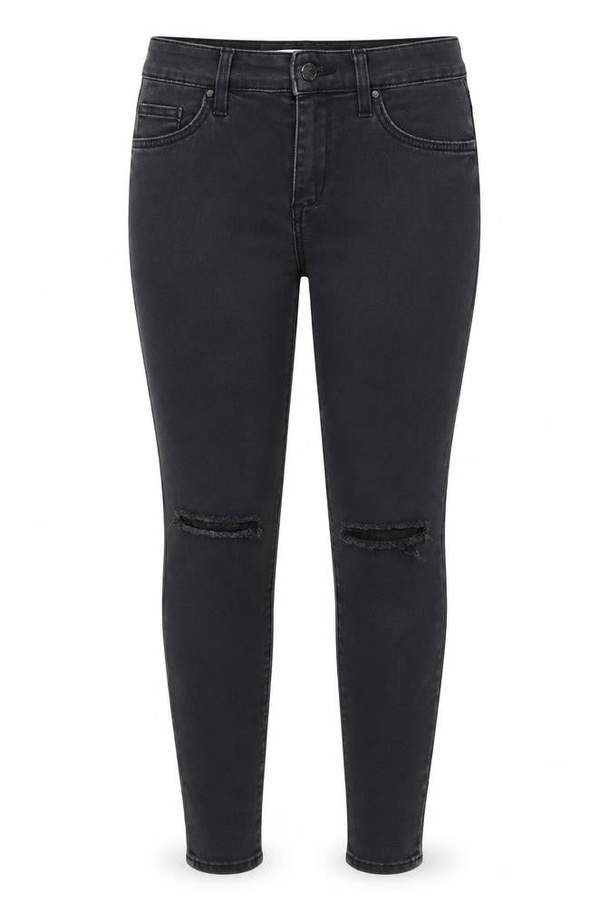 Topshop Womens Black Cotton Skinny Jeans Size 28 in L30 in Regular Zip