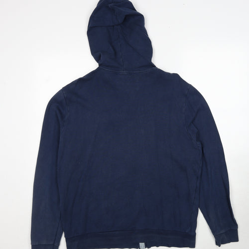 Topman Mens Blue Cotton Full Zip Hoodie Size L