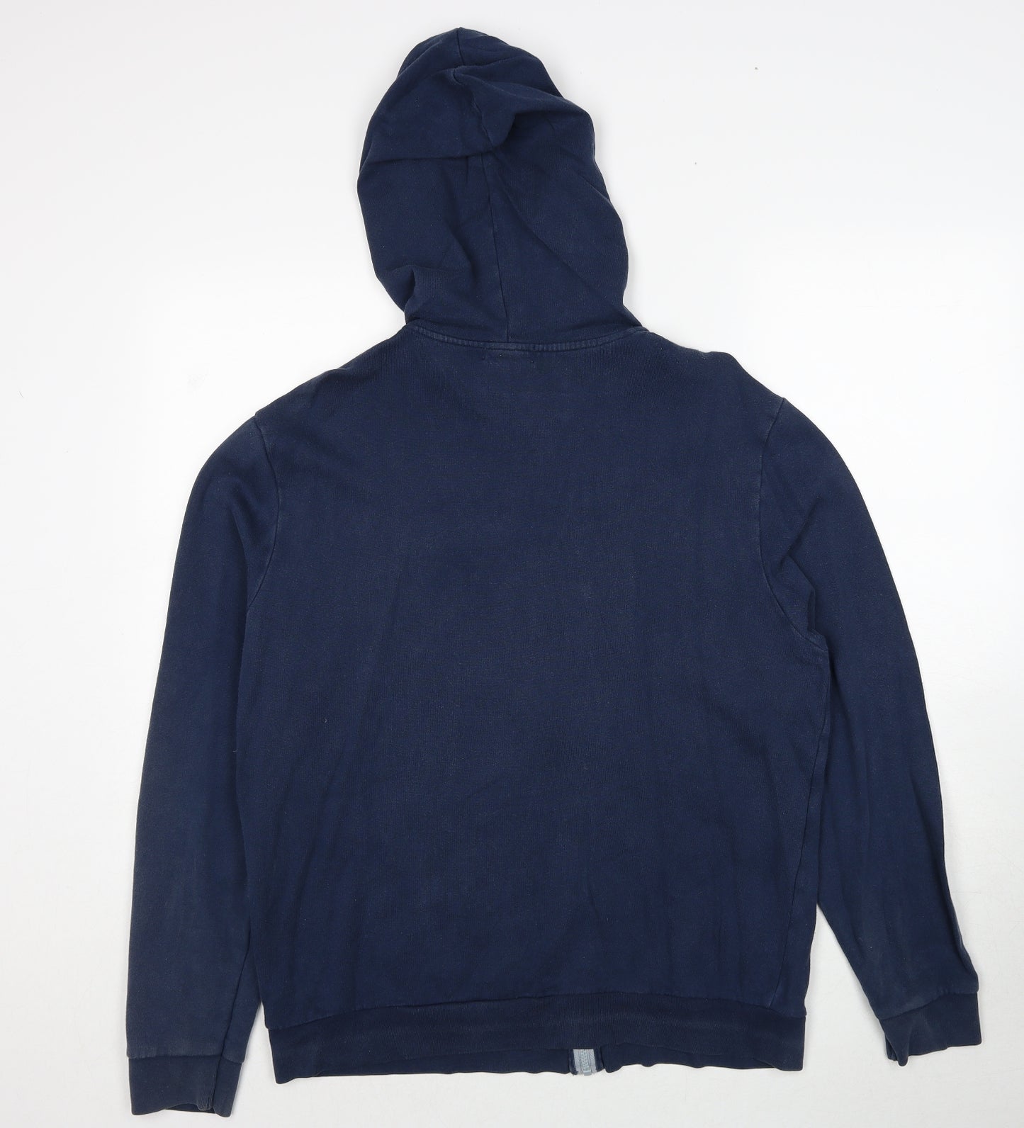Topman Mens Blue Cotton Full Zip Hoodie Size L