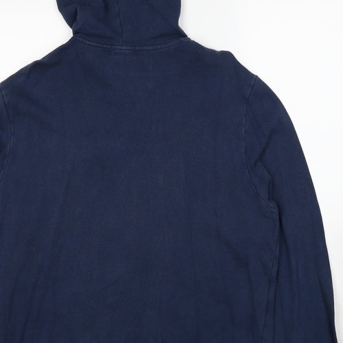 Topman Mens Blue Cotton Full Zip Hoodie Size L