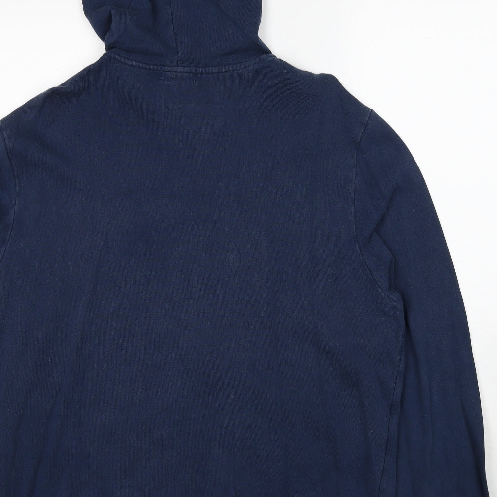 Topman Mens Blue Cotton Full Zip Hoodie Size L
