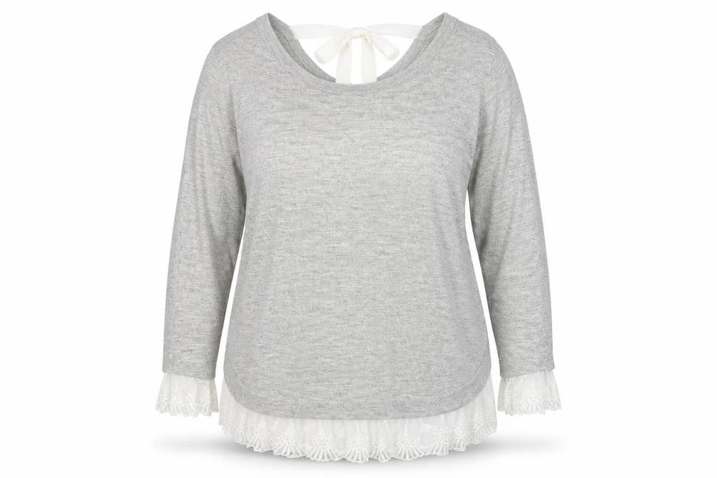 Divided by H&M Womens Grey Round Neck Acrylic Pullover Jumper Size 2XL - Shirt Insert