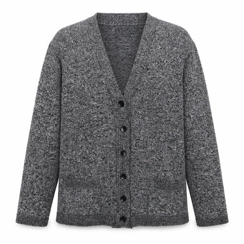 Monique Womens Grey V-Neck Polyester Cardigan Jumper Size M - Size M/L