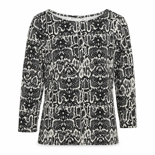 Dorothy Perkins Womens Black Geometric Cotton Basic Blouse Size 10 Round Neck