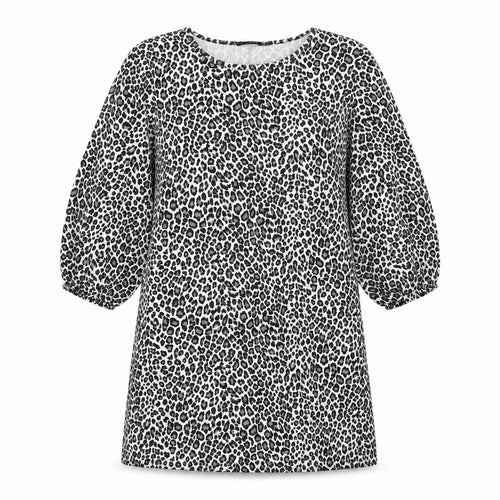 Boohoo Womens Grey Animal Print Polyester A-Line Size 14 Round Neck Pullover - Leopard Pattern