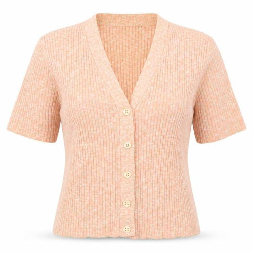 Skylar Womens Pink V-Neck Acrylic Cardigan Jumper Size S