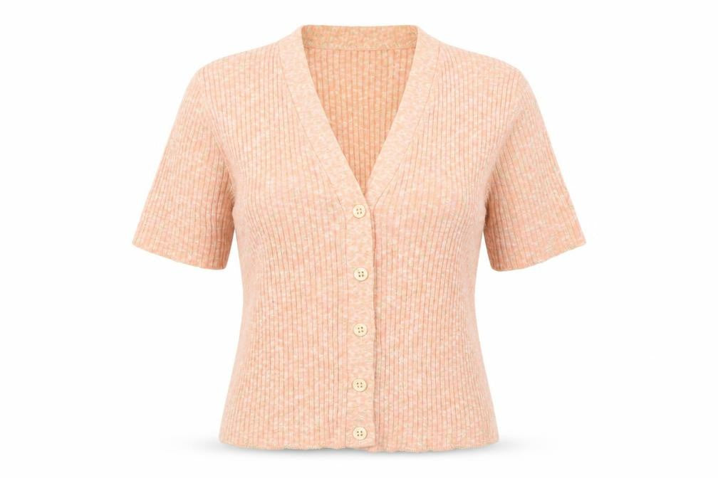 Skylar Womens Pink V-Neck Acrylic Cardigan Jumper Size S