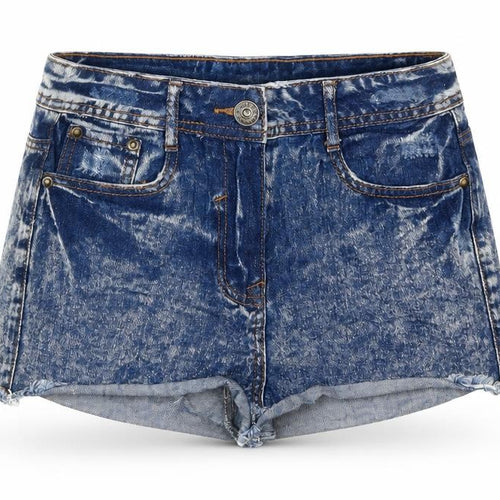 Blonde & Blonde Womens Blue Cotton Hot Pants Shorts Size 8 Regular Button
