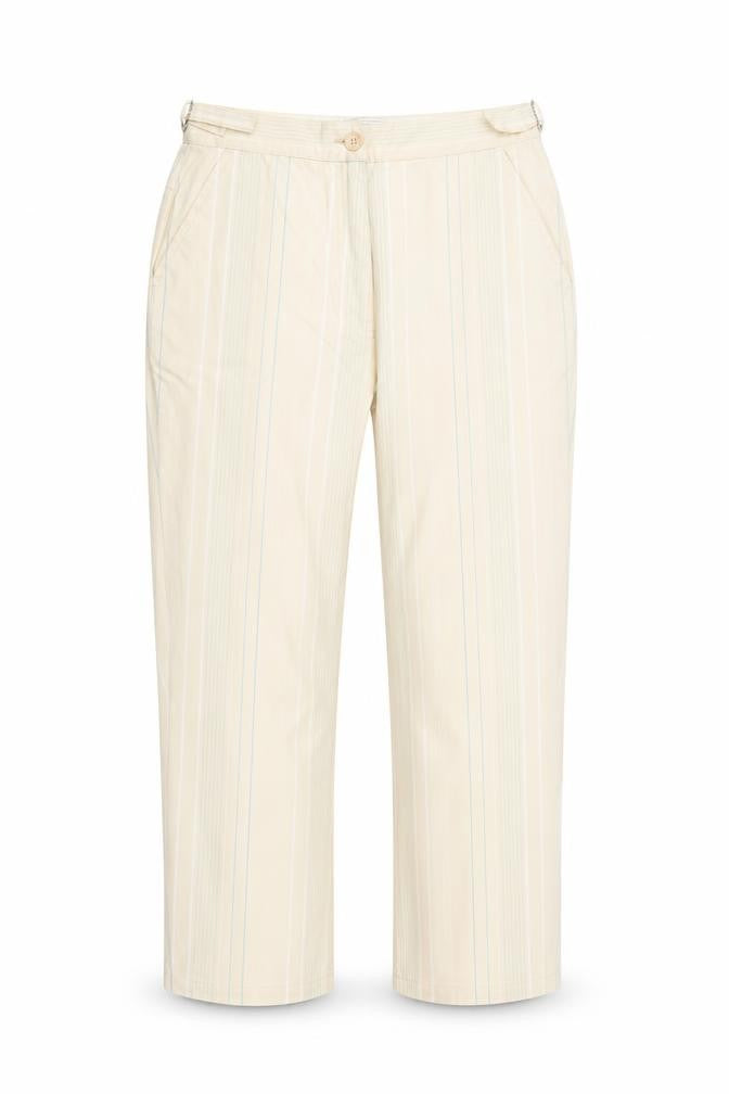 Green Lamb Womens Yellow Striped Polyester Trousers Size 10 Regular Button