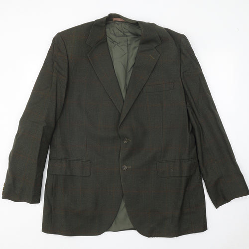 Dunn & Co Mens Green Check Wool Jacket Blazer Size 42 Regular