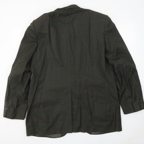 Dunn & Co Mens Green Check Wool Jacket Blazer Size 42 Regular