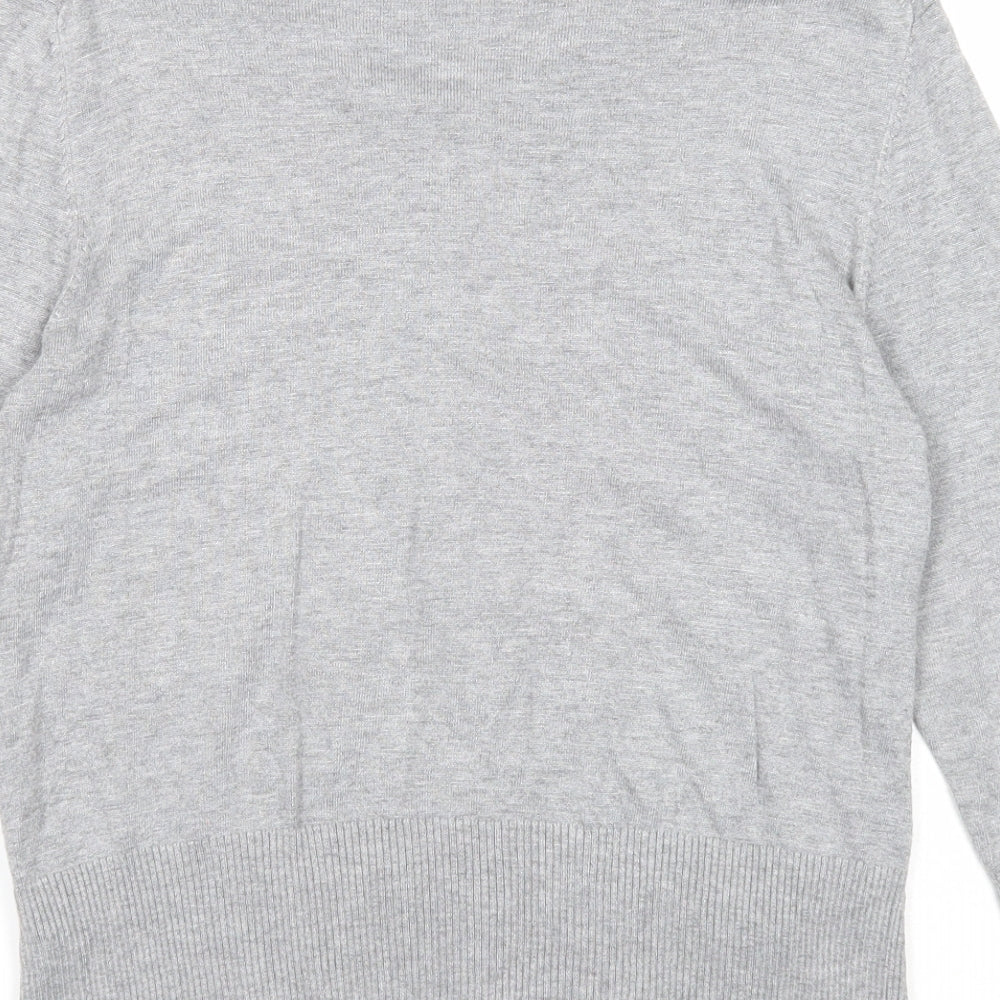Marks and Spencer Womens Grey Round Neck Viscose Cardigan Jumper Size 14