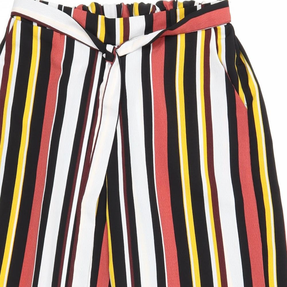 Select Womens Multicoloured Striped Polyester Trousers Size 14 Regular