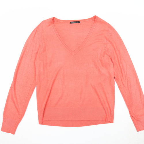NEXT Womens Pink V-Neck Acrylic Pullover Jumper Size 18