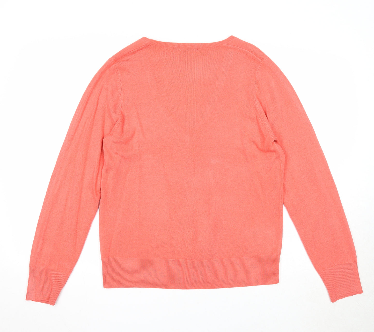 NEXT Womens Pink V-Neck Acrylic Pullover Jumper Size 18