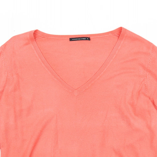 NEXT Womens Pink V-Neck Acrylic Pullover Jumper Size 18