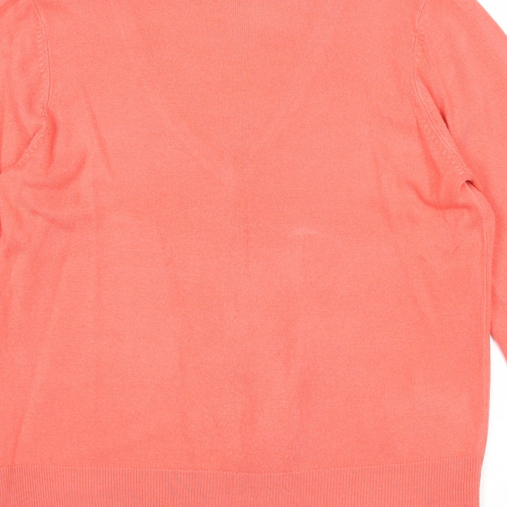 NEXT Womens Pink V-Neck Acrylic Pullover Jumper Size 18