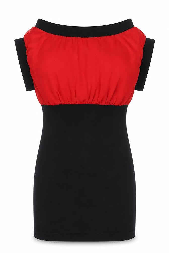 Quantum Womens Black Colourblock Polyester A-Line Size 8 Boat Neck Pullover
