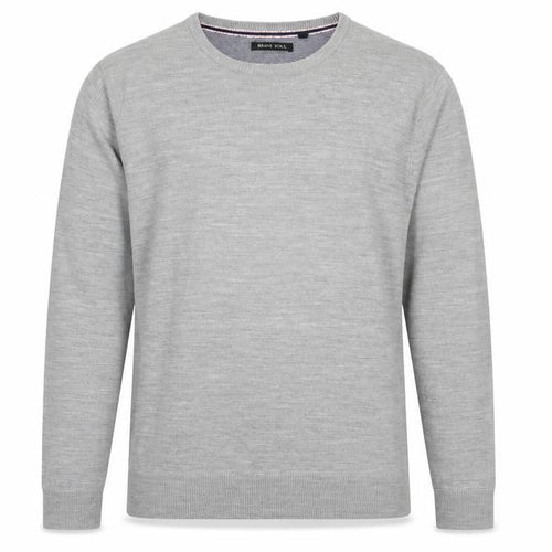 Brave Soul Mens Grey Round Neck Acrylic Pullover Jumper Size XL Long Sleeve