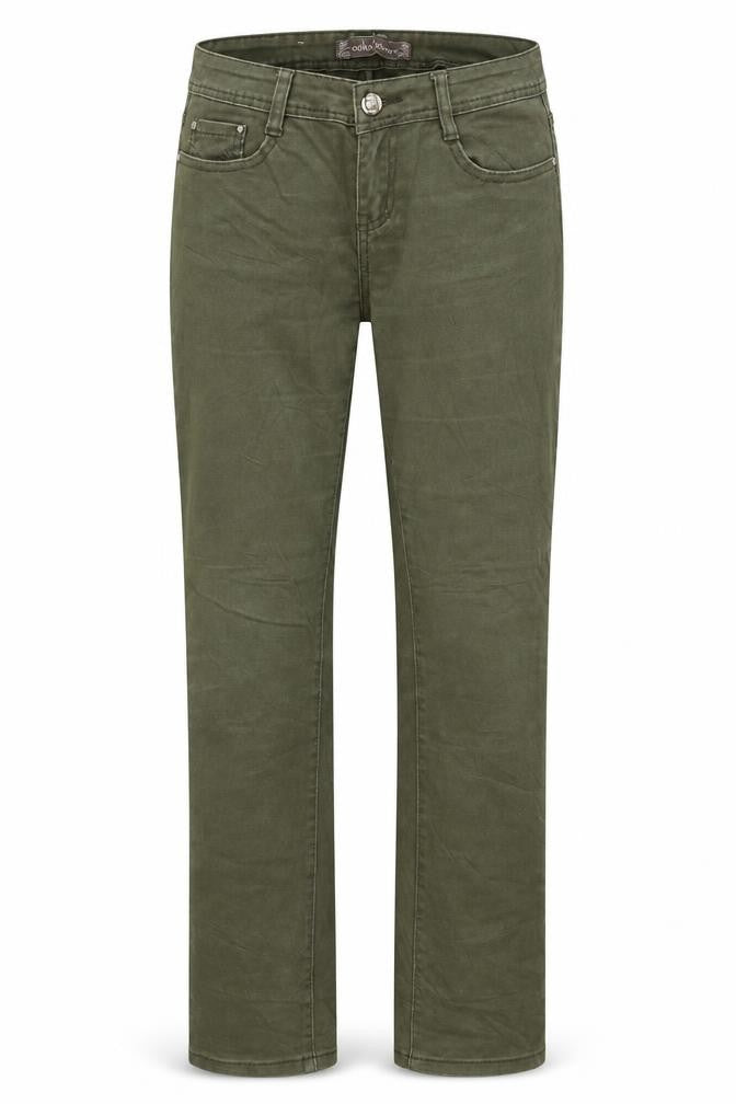 Osika Jeans Womens Green Cotton Straight Jeans Size 32 in Regular Zip