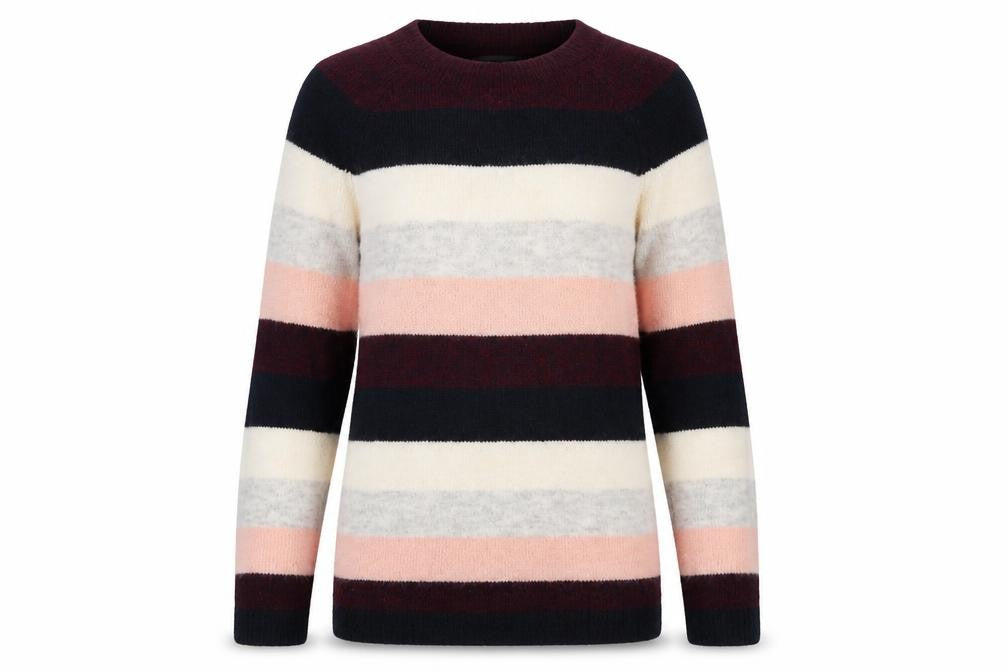 Dorothy Perkins Womens Multicoloured Round Neck Striped Polyester Pullover Jumper Size 10