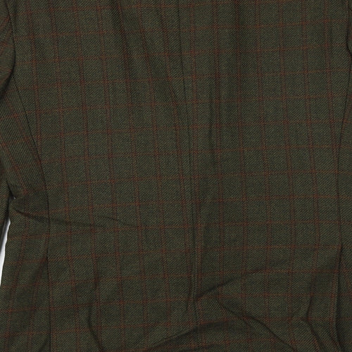 SCOTT Mens Green Check Wool Jacket Blazer Size 38 Regular